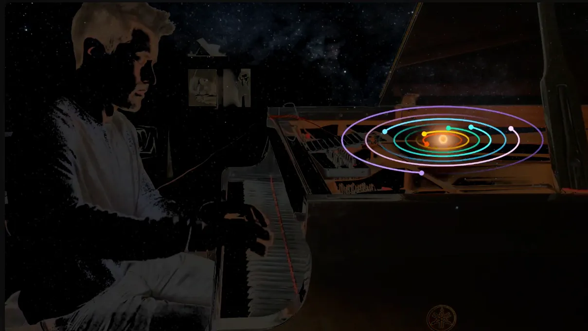 Screenshot from the Dan Tepfer Plays TRAPPIST-1 video.