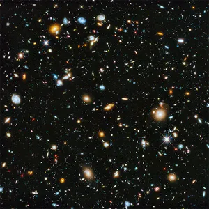 Screenshot from the Hubble Ultra Deep Field video.