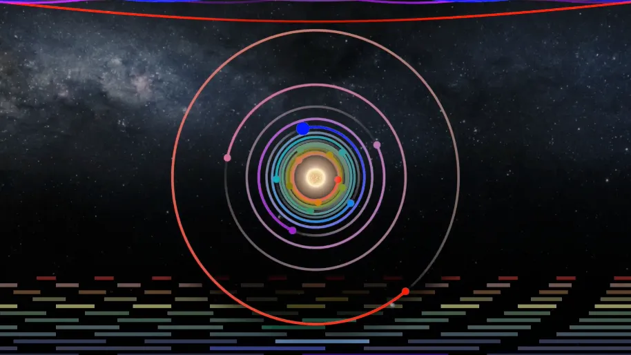 Screenshot from the Music of the Spheres video.